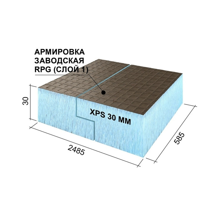 Утеплитель Ruspanel 30х585х2485 L кромка с односторонним армированием фото 3