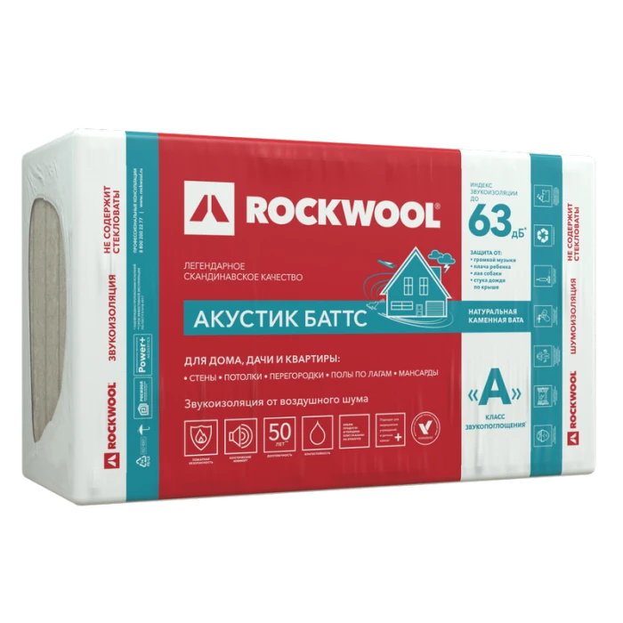 Утеплитель Роквул Акустик Баттс 60х600х1000