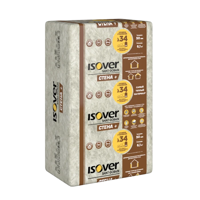 Утеплитель Изовер тепло и тихо стена плюс 50х610х1000